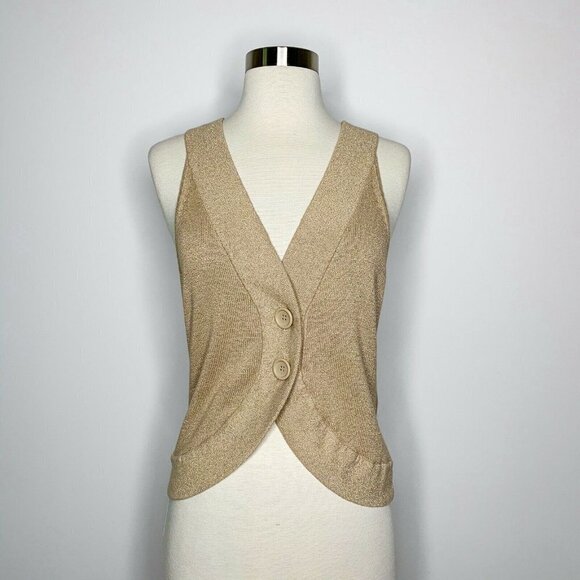 Charlotte Russe Jackets & Blazers - Charlotte Russe Vest Junior Girl Large Gold Metallic Knit